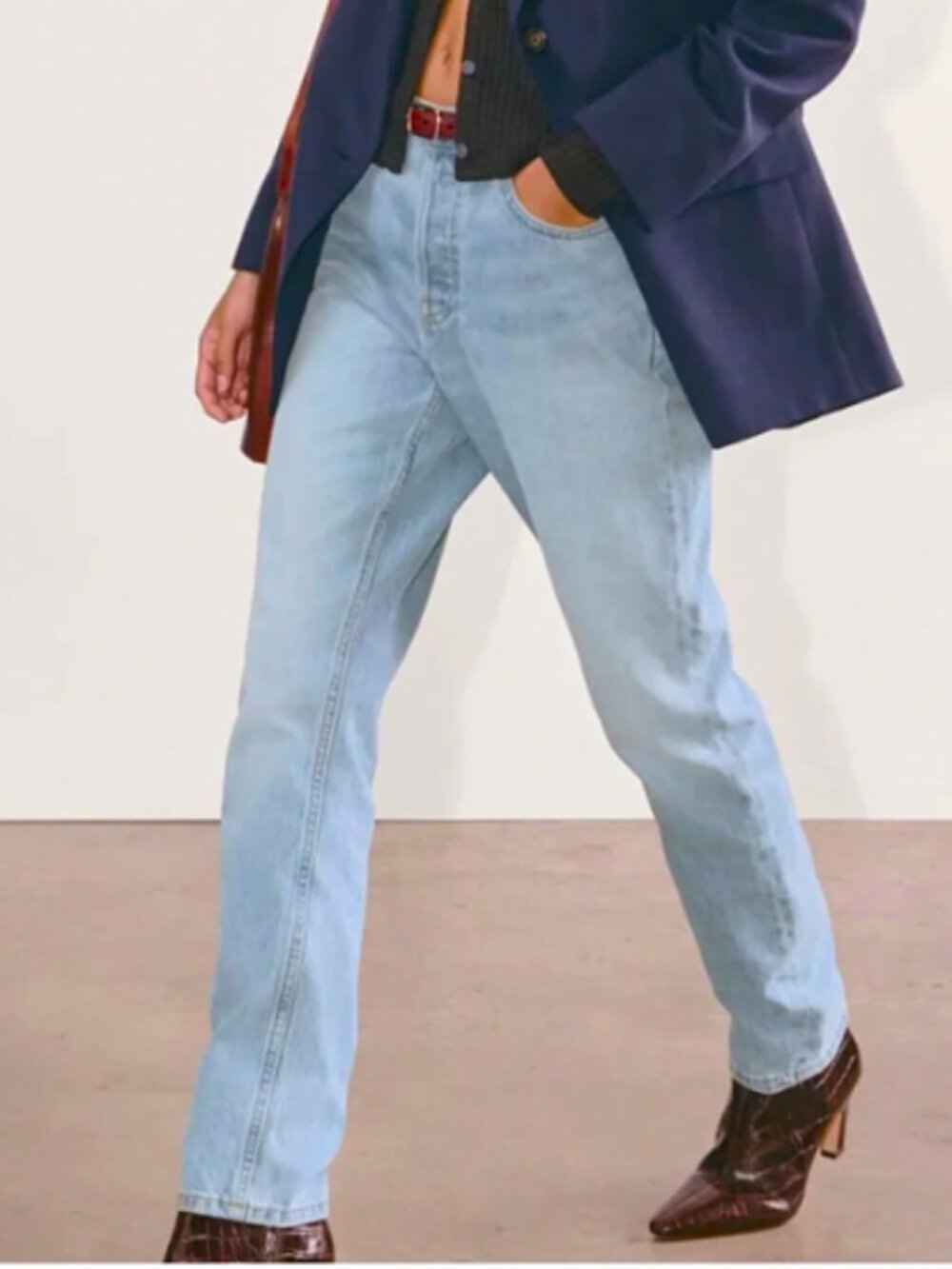 EVERLANE The '90s Cheeky Straight Leg High Rise Button Fly Jeans--NWT--33